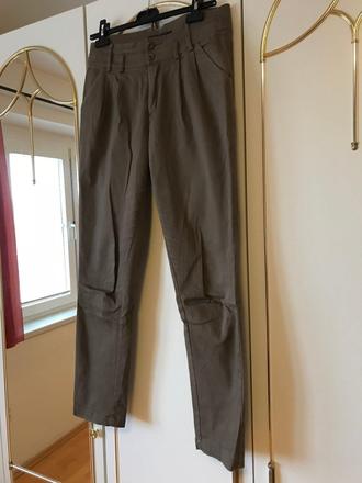 Hnedé nohavice voľného strihu (l), l