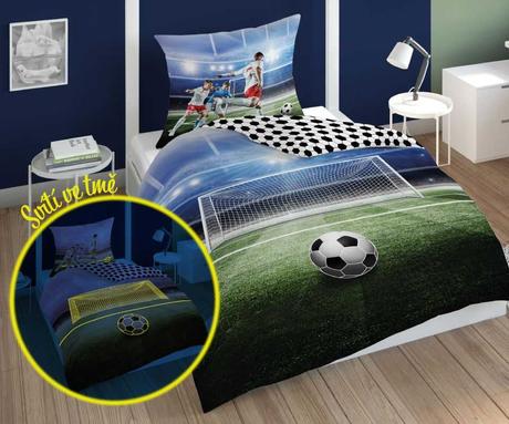 Obliečky futbalová bránka svietiace 140/200, 70/80, šírka (cm): 140,dĺžka (cm): 200