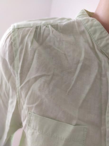 C264 prepracovana  lanova kosela zelenkava, s