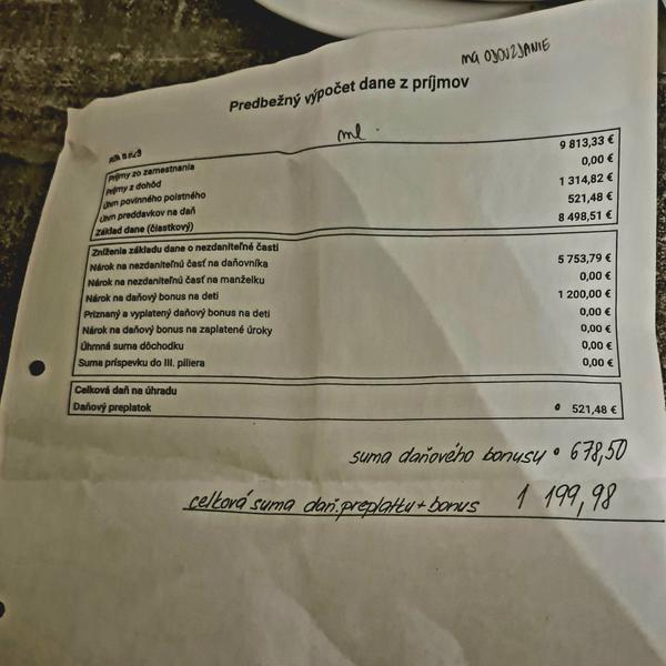 Nezrovnalosti pri daňovom bonuse. Chýba vyše 500 eur