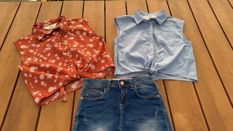 2x blúzkové topy h&m 146cm, h&m,146