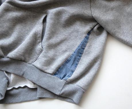 Oversize mikina s džínsovým detailom boohoo man, xl