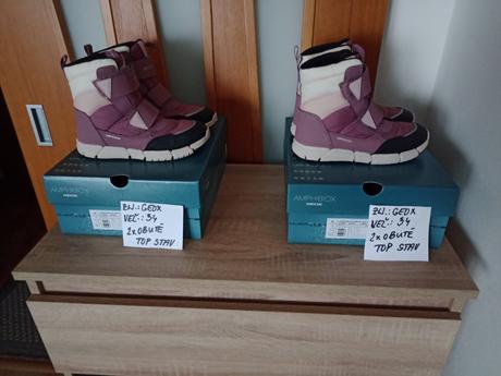 Dievčenské zimné topánky zn.geox veľ.34, geox,34