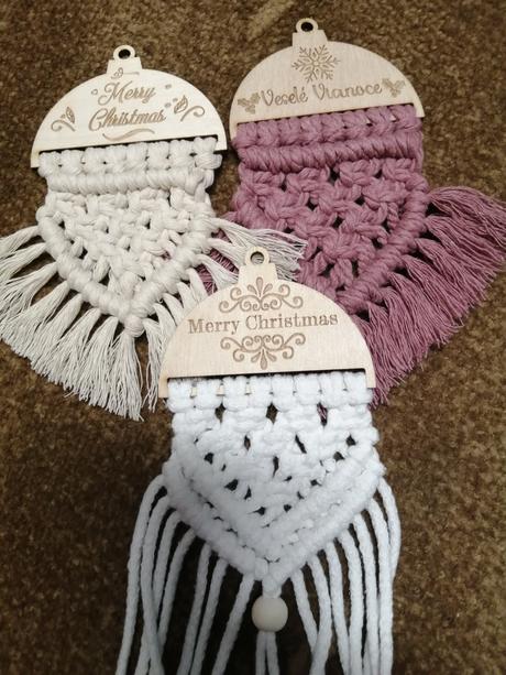 Macrame ozdoby vianoce, 