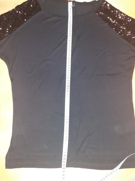 Čierny top s flitrami, benetton,m