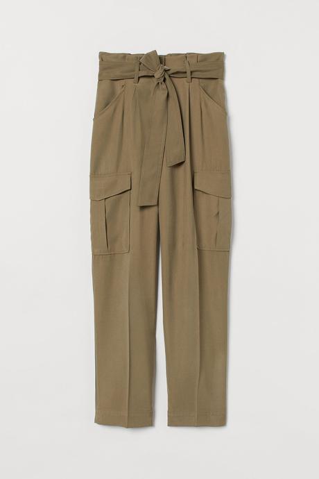 Dámske paperbag nohavice c vreckami, c.38-40, h&m,38