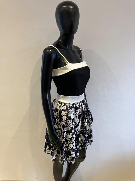 Dámske elegantné šaty čierno biele (s), s