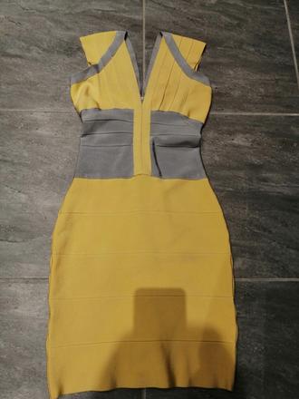 Žltošedé šaty bellabarnett vs-m, s