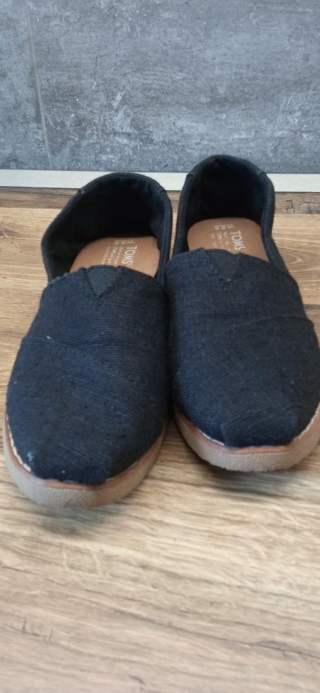 Čierne látkové espadrilky toms 35/36 22,5cm, 35