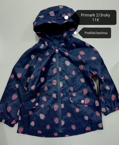 Prechodná bunda s jahodami, primark,98