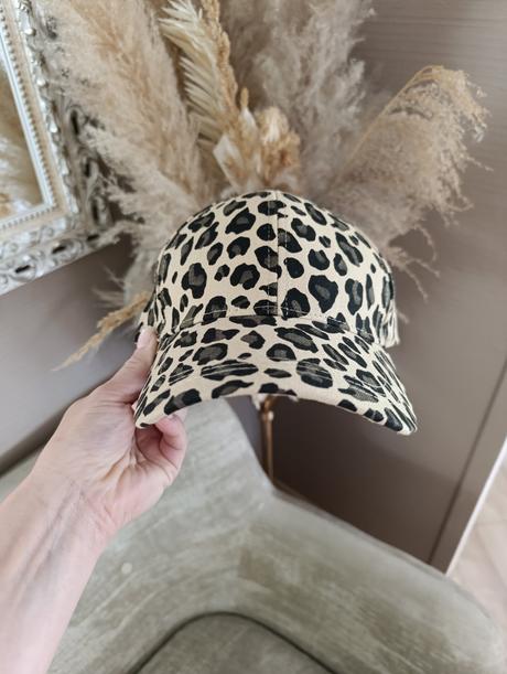 Šiltovka s leopardím vzorom, svetlo- béžová, 