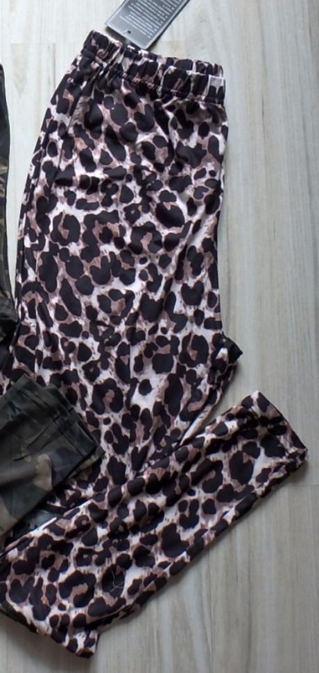 Moderné hnedé legíny vzor leopard, v. s/m, m / s
