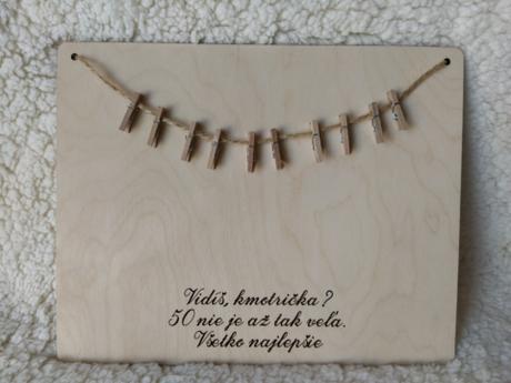 Narodeninová drevená tabuľka na peniaze, 