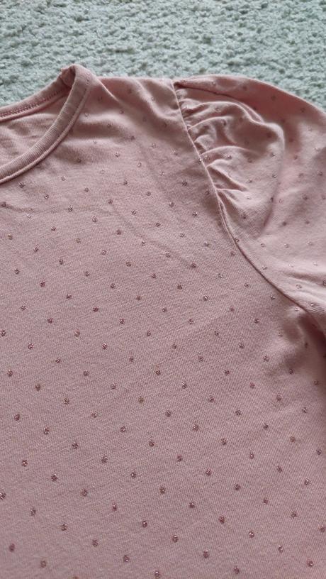 Dievčenské tričko s trblietavými bodkami 122/128, h&m,122