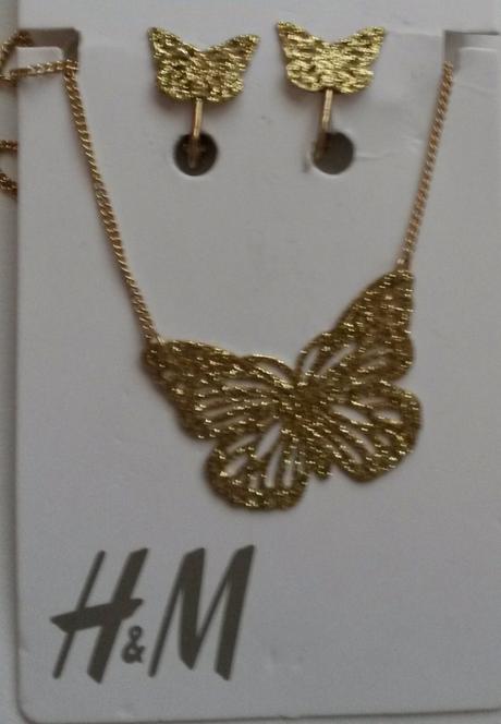 Retiazka a nausnicky s motylom, h&m