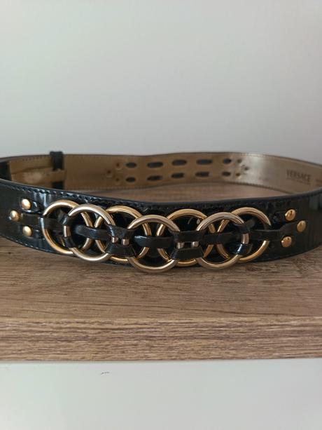 Versace damsky lakovany kozeny opasok, versace