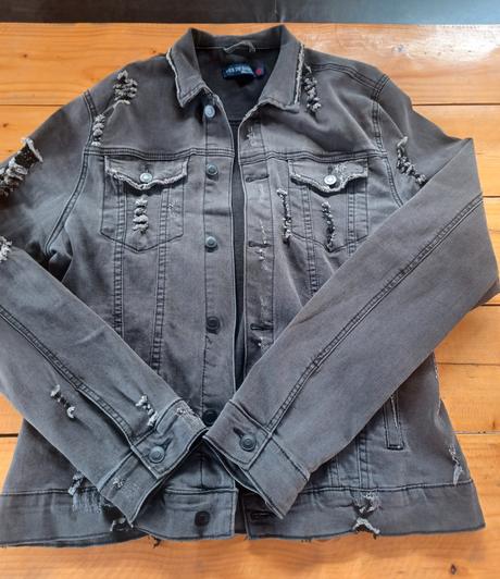 Pánska roztrhaná džínsová bunda, xxl
