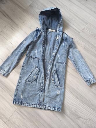 Dámska riflova parka, s