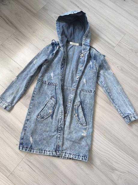 Dámska riflova parka, s