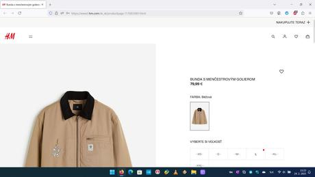 Zimná bunda hm, bombéra hm, h&m,l