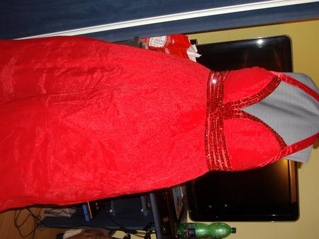 Očarujúce červené dlhé šaty - aj výmena, m