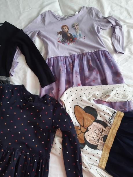 Šaty dlhý rukáv-4kusy, h&m,110