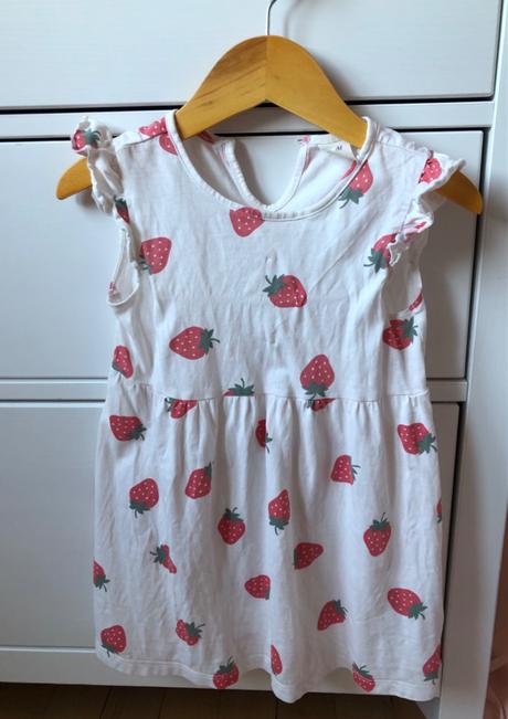 Biele jahodové šaty h&m, 98, h&m,98