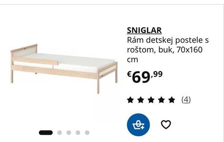 Detská posteľ ikea singlar, šírka (cm): 70,dĺžka (cm): 160
