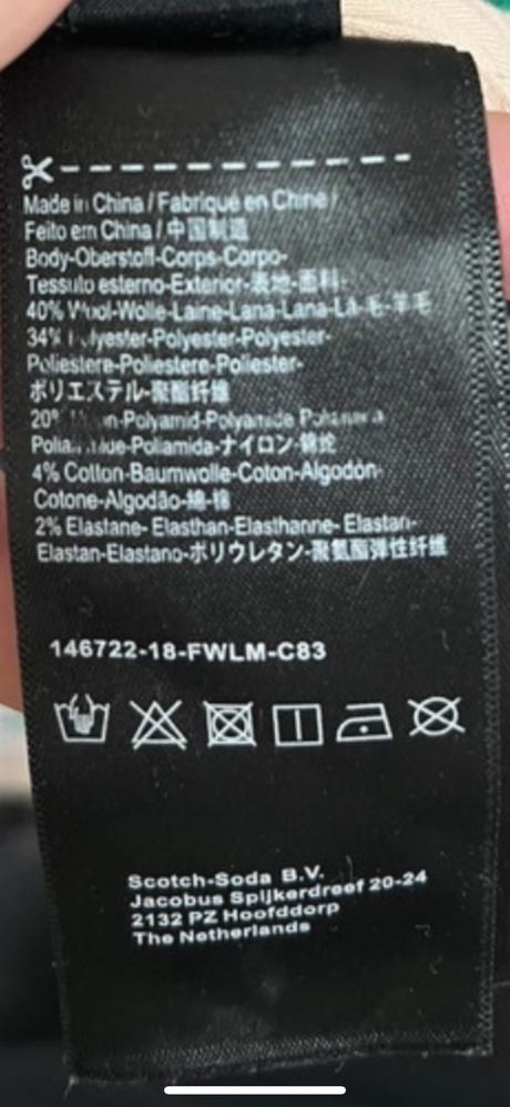 Scotch and soda nohavice s vlnou, s