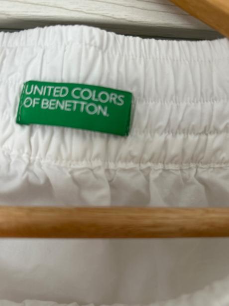 Biela sukňa s vreckami benetton, benetton,36