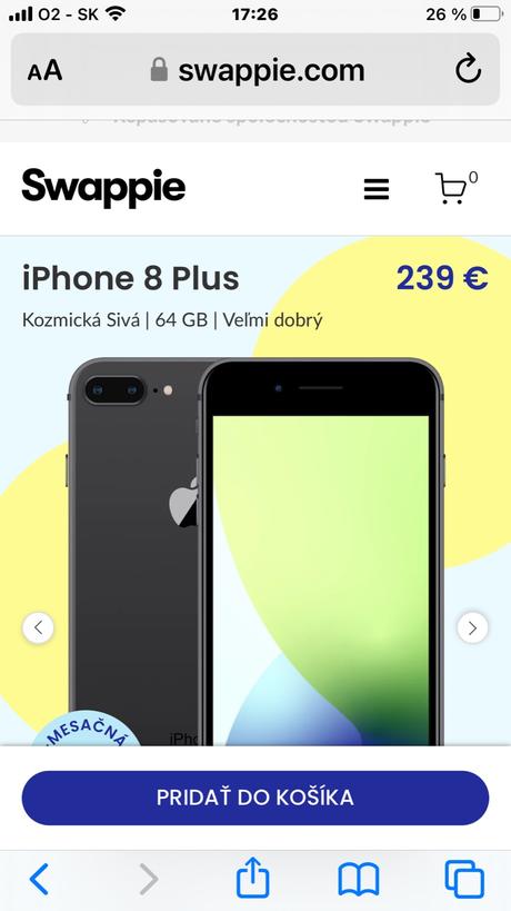 Iphone 8plus s obalom a retiazkou na rameno/krk, apple
