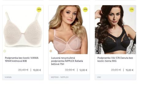 Nevystužené podprsenky zo zruš. eshopu rôzne, 70b - 100b