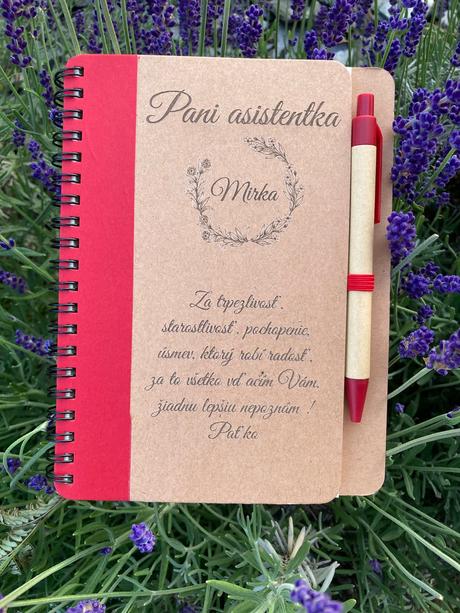 Zápisnik pre pani ucitelku s vlastnym gravirovanim, 