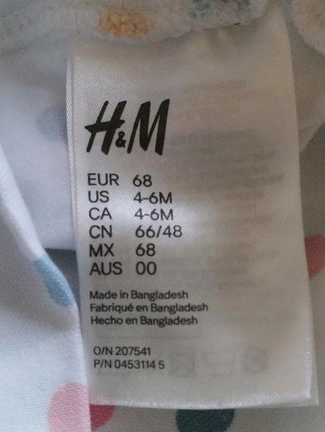 Dievčenské elastické nohavice s bodkami, h&m, h&m,68