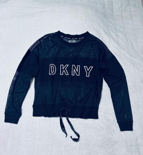 Tmavomodré tričko so sieťkou zn. dkny originál, dkny,m / s