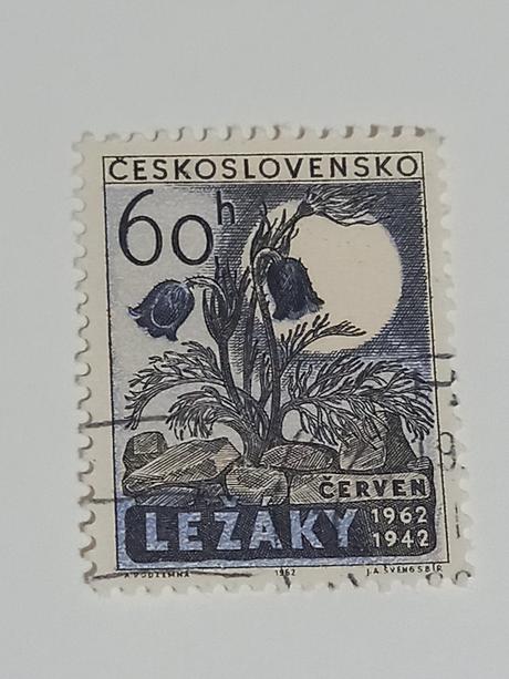 Séria známky poštové z roku 1962 lidice a ležáky,