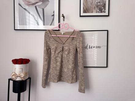 Pieskový elastický sveter, h&m,s