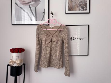 Pieskový elastický sveter, h&m,s