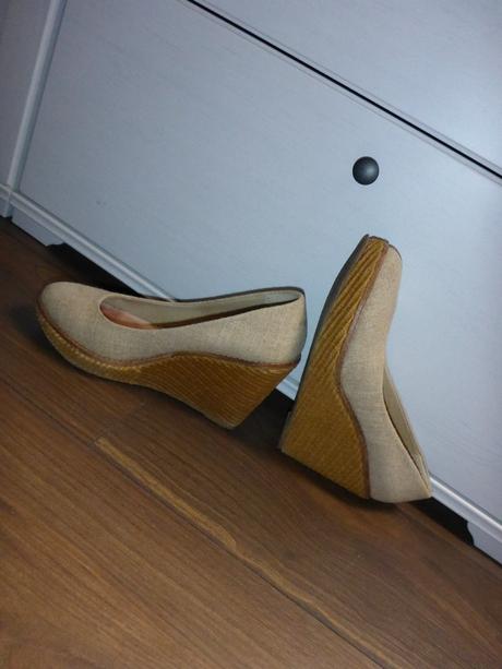 Krémové lodičky mango na platforme, mango,41