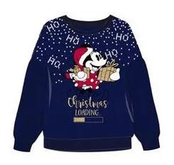 Pulover mickey vianoce modrý - 8r. - skladom, 128