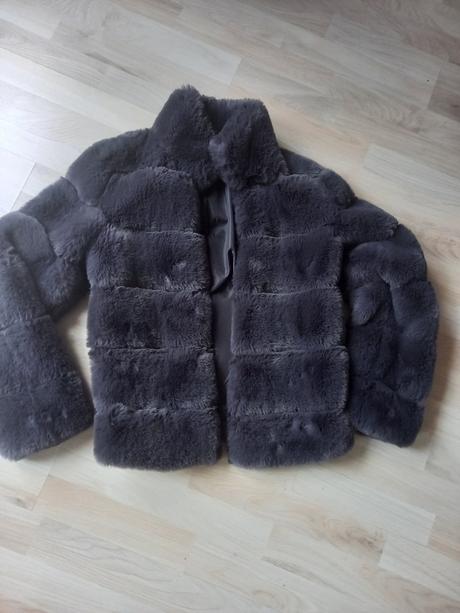 Sivy kožuch, bonprix,36