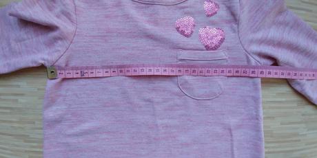 Tenky ruzovy svetrik so srdieckami, c&a,98