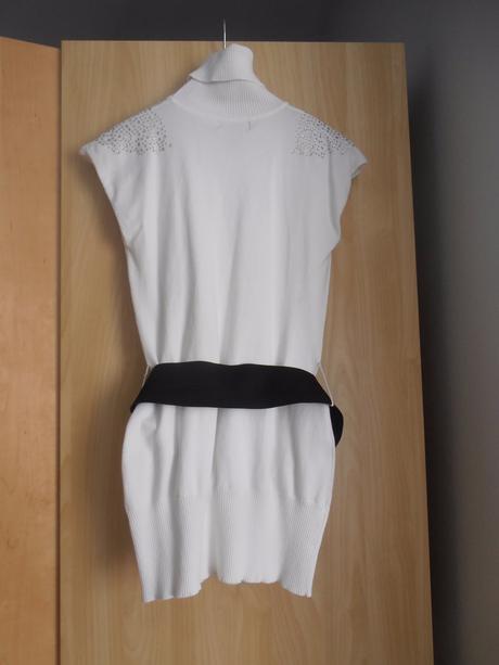 Dámsky biely rolák s opaskom č.s, s