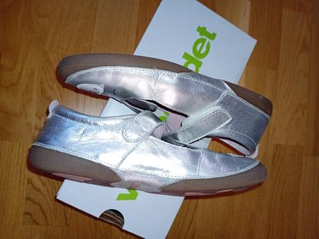 Strieborné balerínky, vertbaudet,34