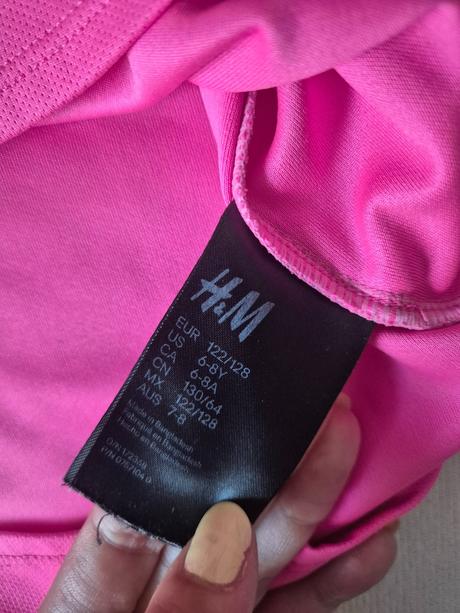Dievčenské ružové tričká, h&m,128