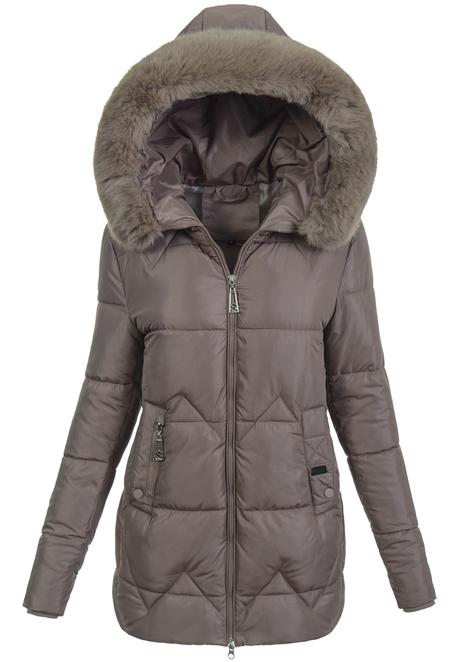 Dámska zimná bunda amira s kožušinou mocca, l / m / s / xl / xxl