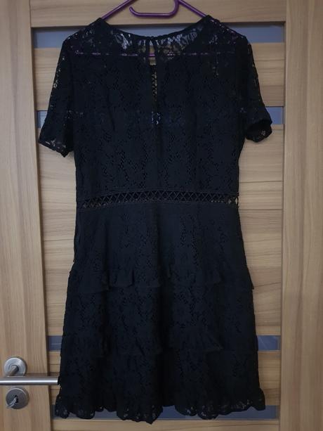 Čierne čipkované šaty, h&m,l