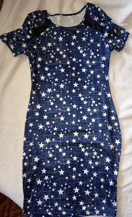 Elastické šaty s hviezdičkami, m
