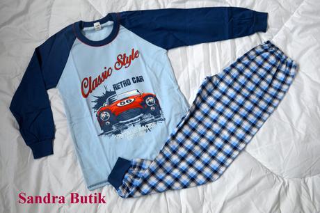 Detské bavlnené pyžamko auto pre -násť ročných, 140 - 170