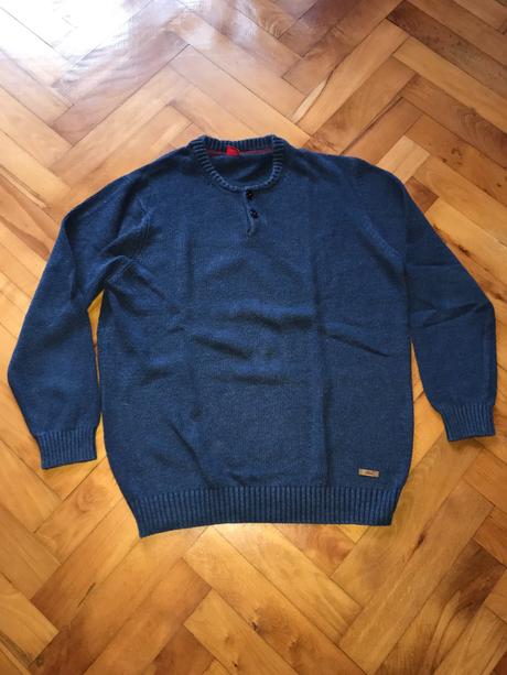 Tmavomodrý pánsky pulóver , sveter - s. oliver, s.oliver,xl